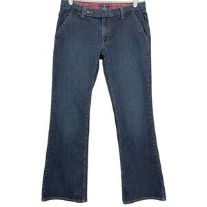 Thre3 Women's Denim Jeans Size 10 Boot Cut Mid Rise Stretch Four Pockets Navy
